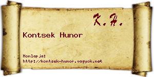 Kontsek Hunor névjegykártya
